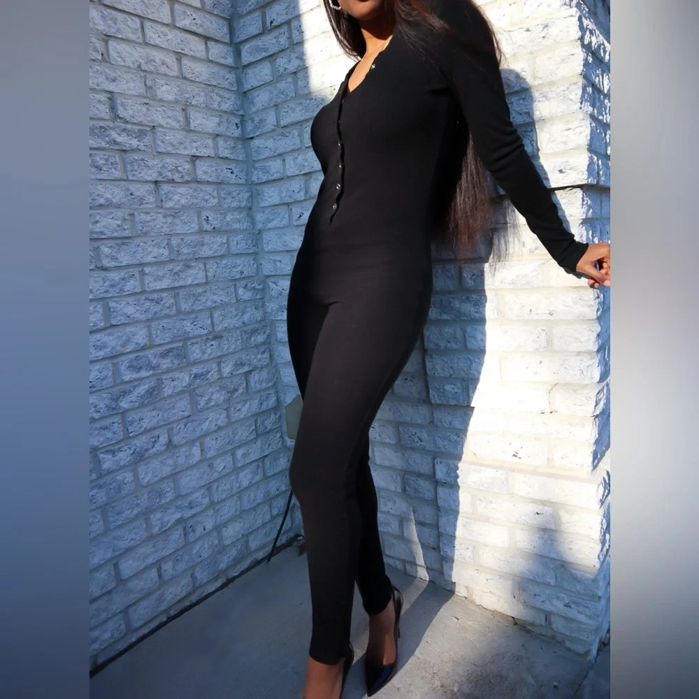RIBBED JUMPSUIT - Picture 1 of 2
